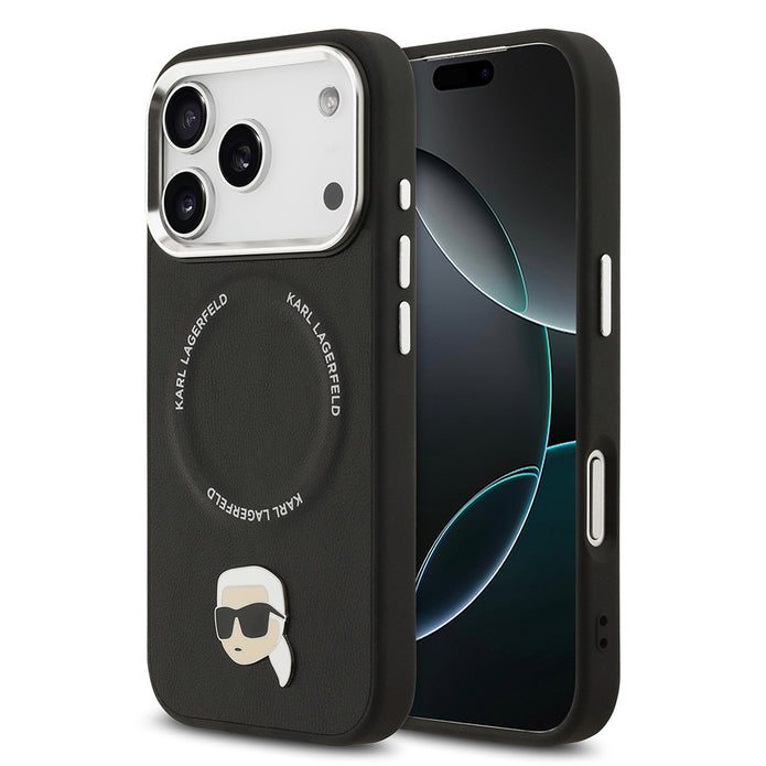 Karl Lagerfeld iPhone 17 Pro Max PU Deri Metal Detaylı MagSafe Uyumlu Kılıf