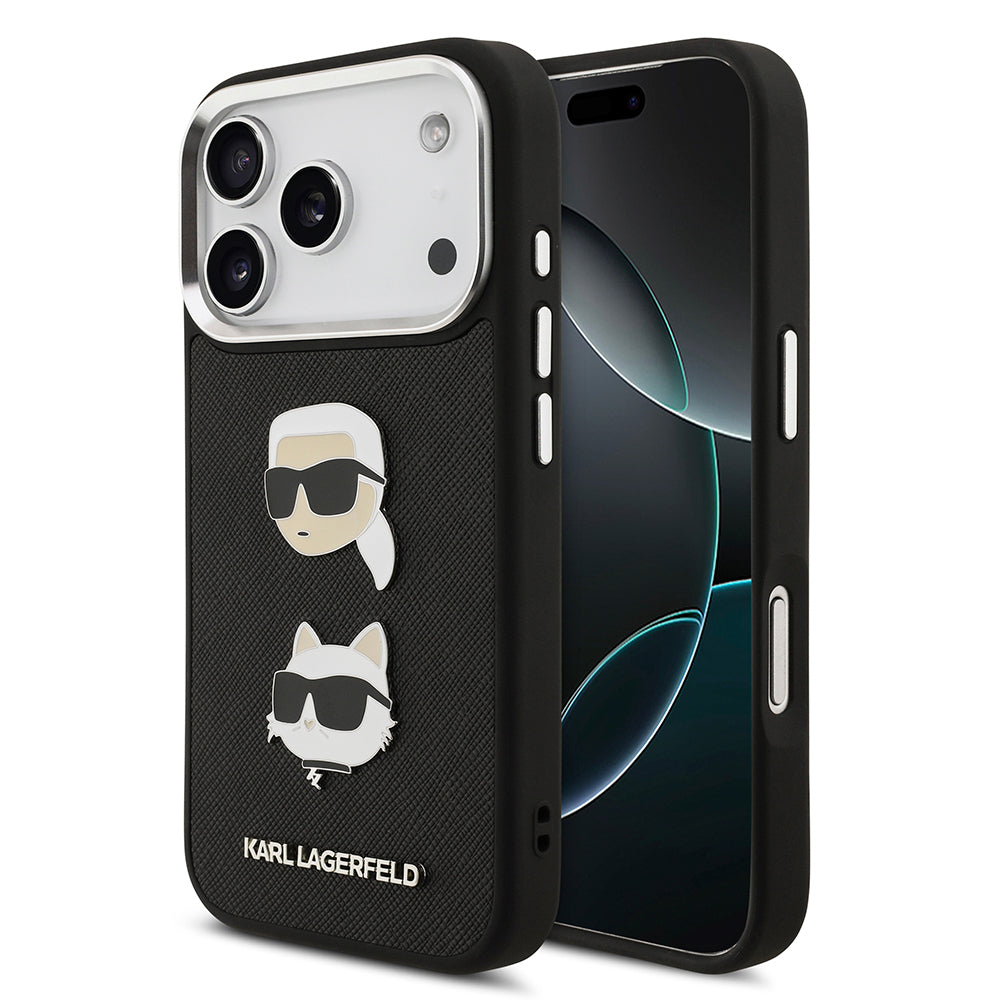 Karl Lagerfeld iPhone 17 Pro Max Metal Logolu K&C Heads Pin Kılıf