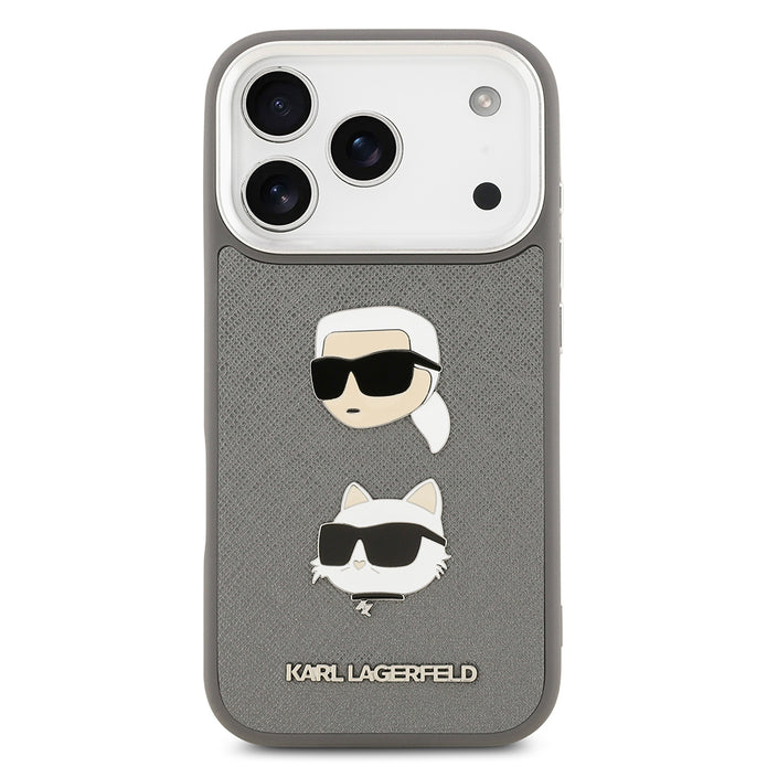 Karl Lagerfeld iPhone 17 Pro Max Metal Logolu K&C Heads Pin Kılıf