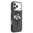 Karl Lagerfeld iPhone 17 Pro Max Parlayan Simli Karl & Choupette Sketch Logo Kılıf