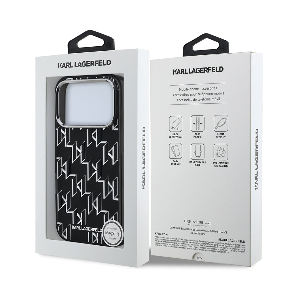 Karl Lagerfeld iPhone 17 Pro Max IML Baskılı Monogram MagSafe Uyumlu Kılıf