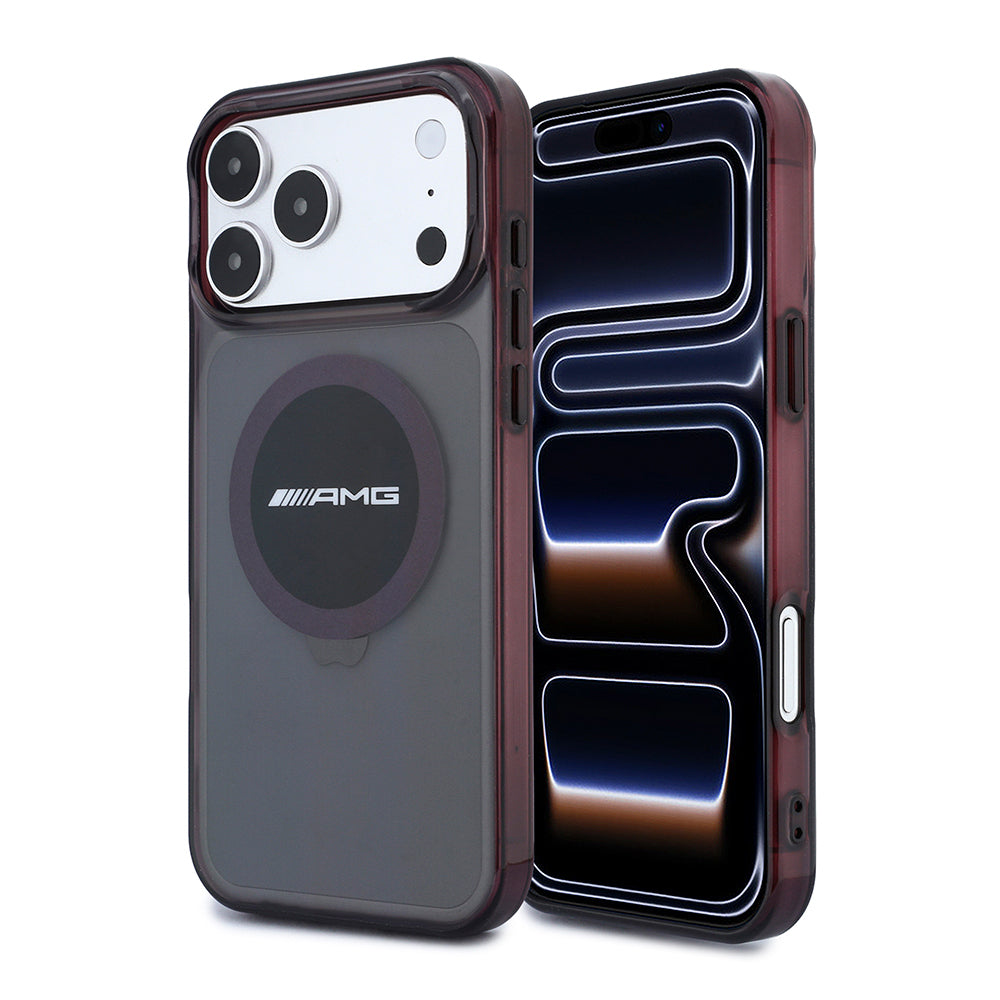 AMG iPhone 18 Pro Bicolor Block Şeffaf IML Logolu MagSafe Uyumlu Kılıf