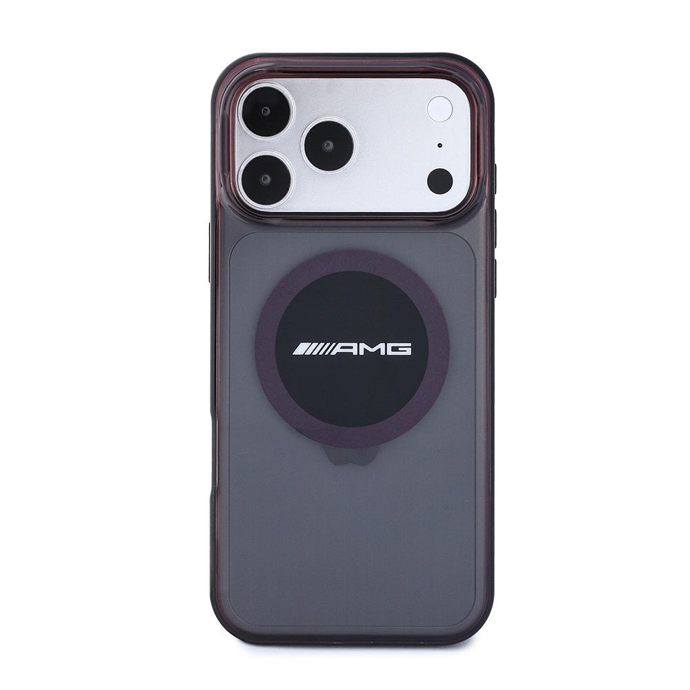 AMG iPhone 18 Pro Bicolor Block Şeffaf IML Logolu MagSafe Uyumlu Kılıf