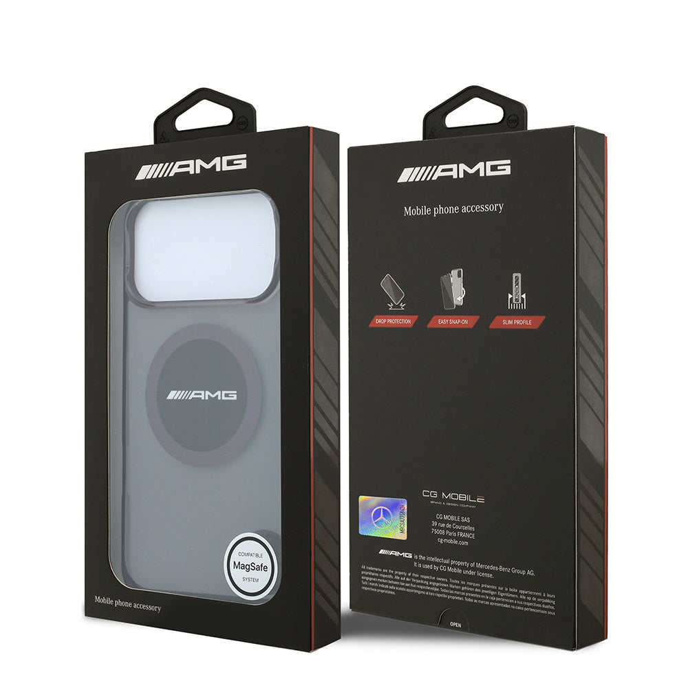 AMG iPhone 18 Pro Bicolor Block Şeffaf IML Logolu MagSafe Uyumlu Kılıf