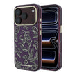 Karl Lagerfeld iPhone 18 Pro Çiçek Tasarımlı Gold Metal Kamera Çerçeveli MagSafe Uyumlu Kılıf