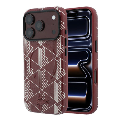 Lacoste iPhone 18 Pro Karışık Monogram Desenli Deri Metal Logolu MagSafe Uyumlu Kılıf – Fotoğraf 1