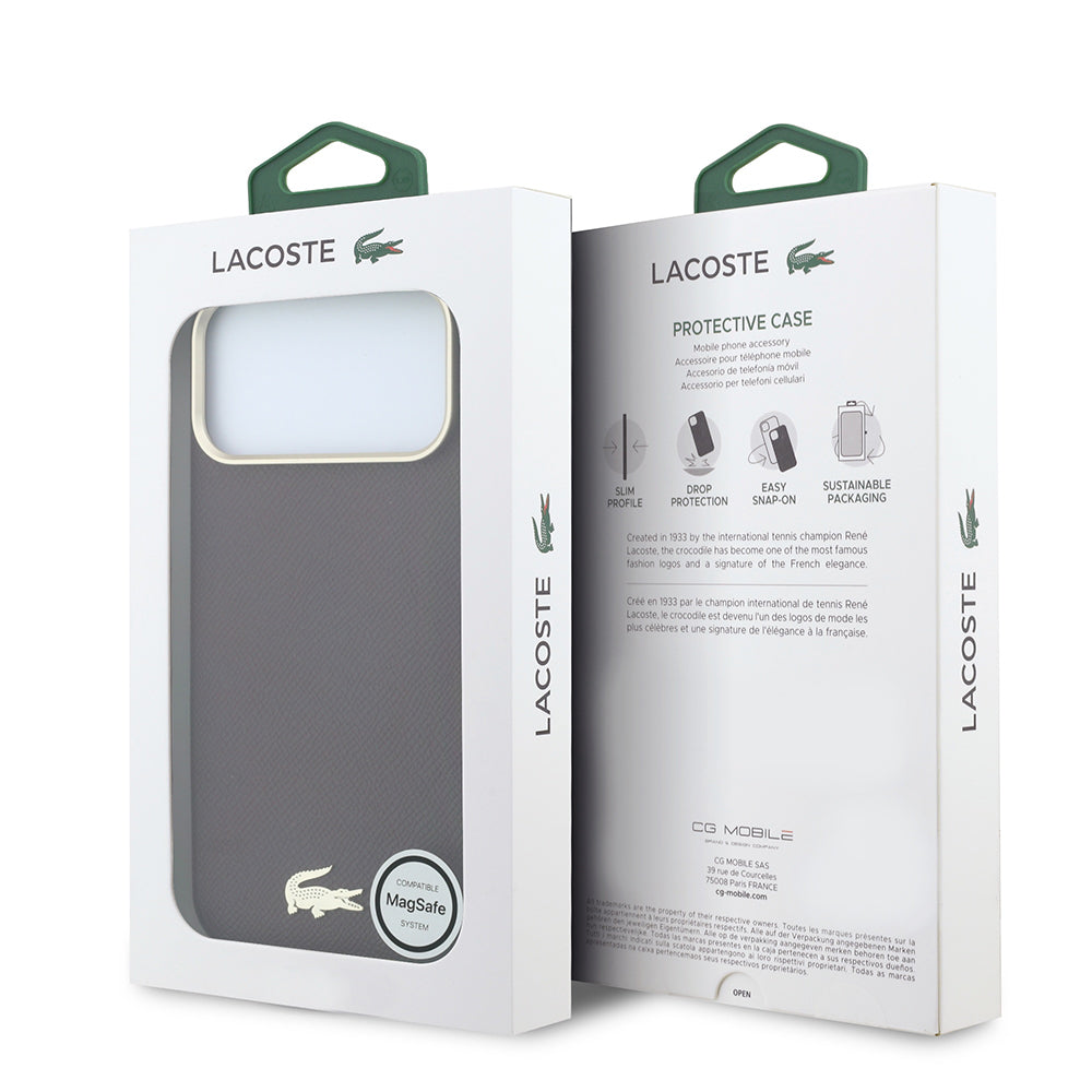 Lacoste iPhone 18 Pro Yarı Pike PVC Timsah Dokuma Logolu MagSafe Uyumlu Kılıf – Fotoğraf 12