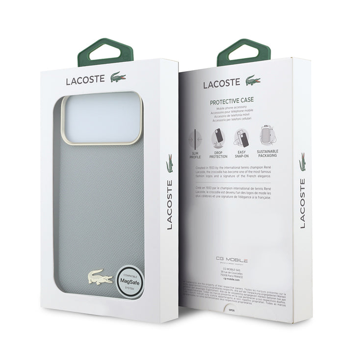 Lacoste iPhone 18 Pro Yarı Pike PVC Timsah Dokuma Logolu MagSafe Uyumlu Kılıf – Fotoğraf 18