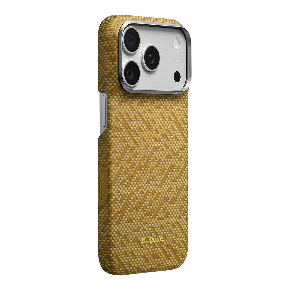 Pitaka iPhone 18 Pro Wind Over Wheat Aramid Fiber Karbon Dokulu MagSafe Uyumlu Kılıf