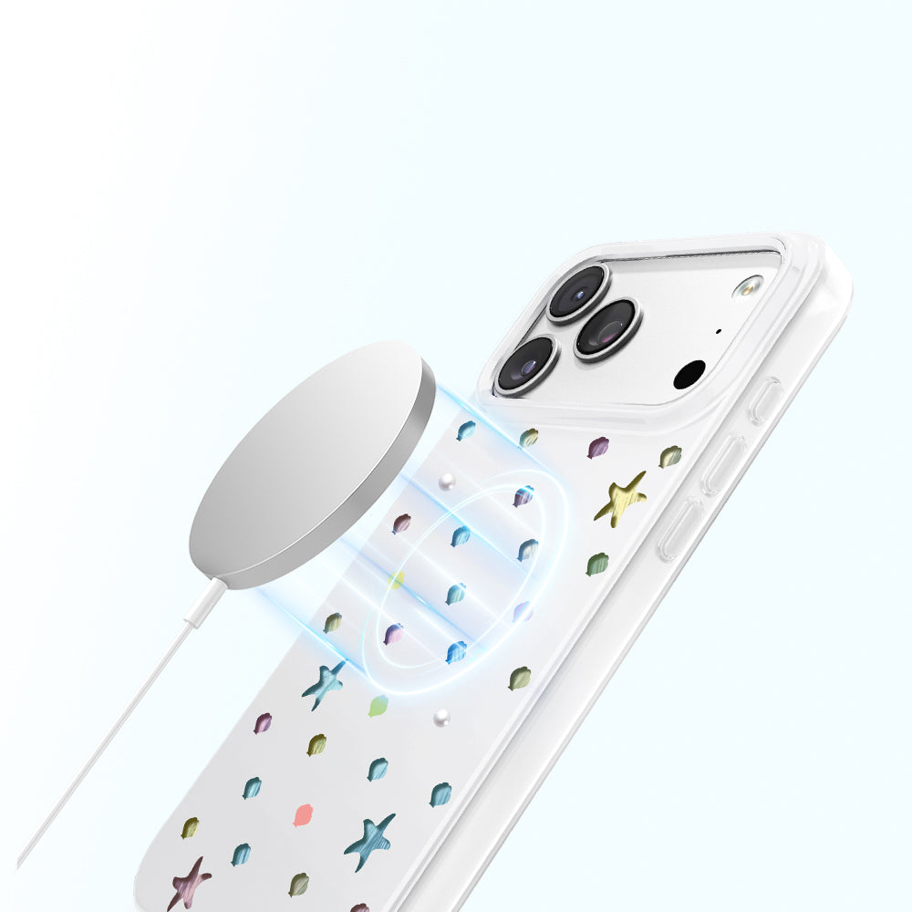 Zore Paris iPhone 18 Pro Axen Kristal Detaylı PC TPU MagSafe Uyumlu Kılıf