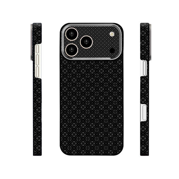 Zore Paris iPhone 18 Pro Velix Retro Çiçek Desenli Sert PC MagSafe Uyumlu Kılıf