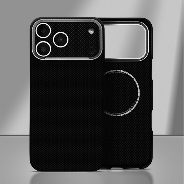 Zore Paris iPhone 18 Pro Zerre 400D Aramid Desenli Sert PC MagSafe Uyumlu Kılıf