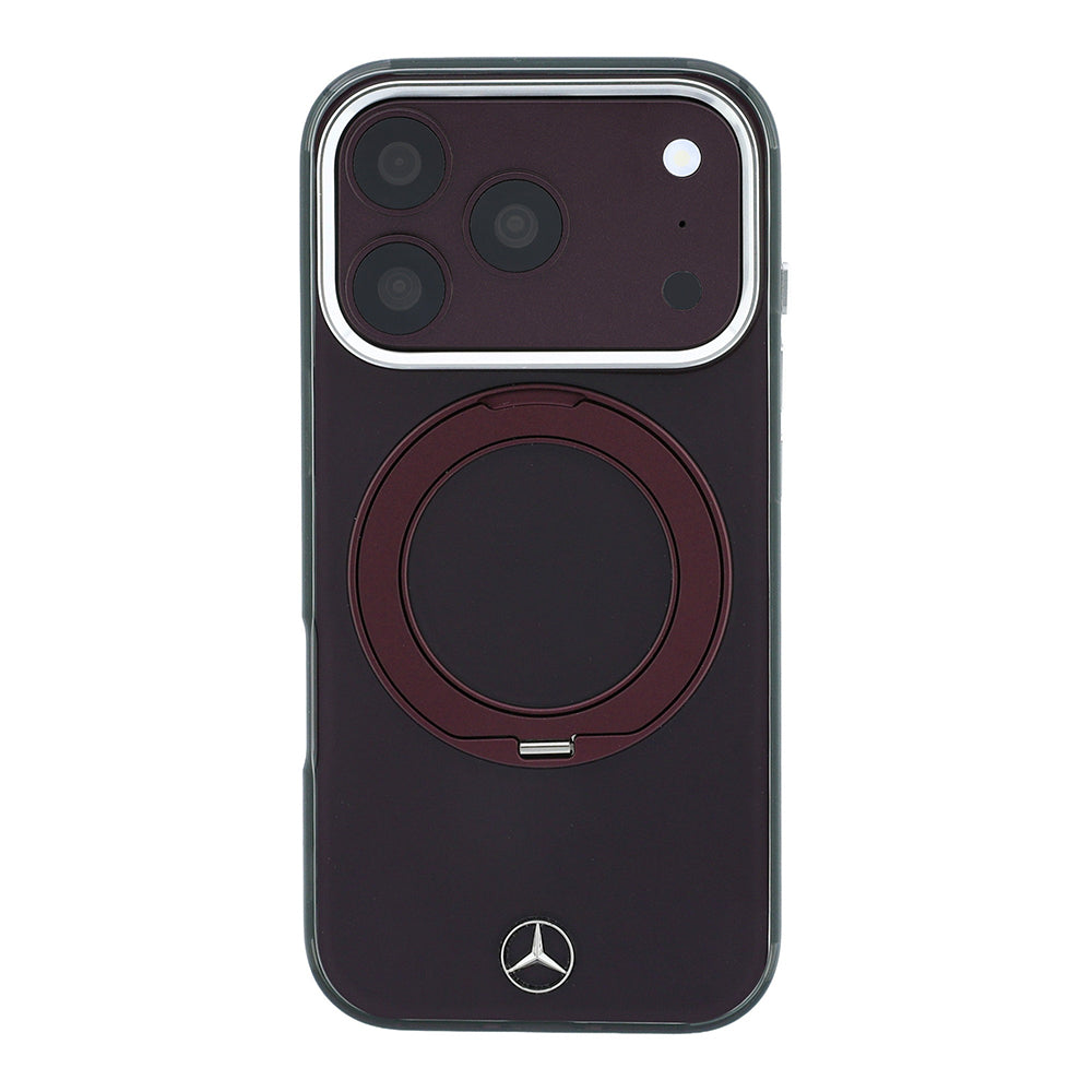 Mercedes Benz iPhone 18 Pro 360° Standlı Sert PC Metal Logolu MagSafe Uyumlu Kılıf – Fotoğraf 3