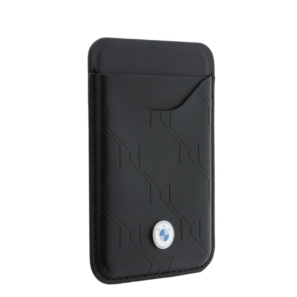 BMW iPhone 18 Pro Max Kapitone Deri Metal Logolu Kartlıklı MagSafe Uyumlu Kılıf