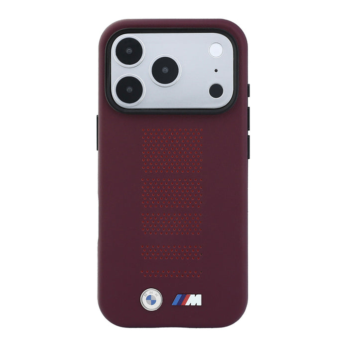 BMW iPhone 18 Pro Max Delikli PU Metal M Logolu MagSafe Uyumlu Kılıf