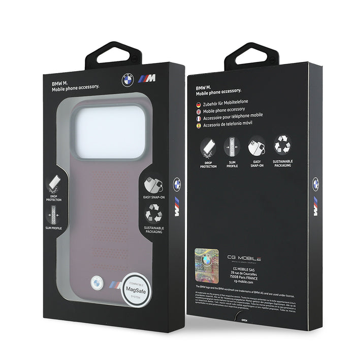 BMW iPhone 18 Pro Max Delikli PU Metal M Logolu MagSafe Uyumlu Kılıf
