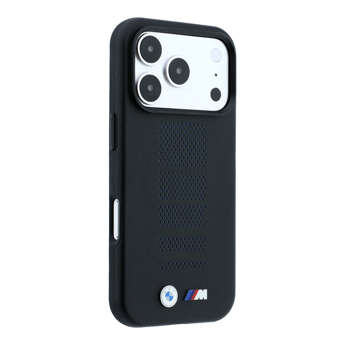 BMW iPhone 18 Pro Max Delikli PU Metal M Logolu MagSafe Uyumlu Kılıf