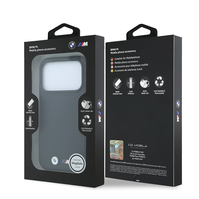 BMW iPhone 18 Pro Max Delikli PU Metal M Logolu MagSafe Uyumlu Kılıf