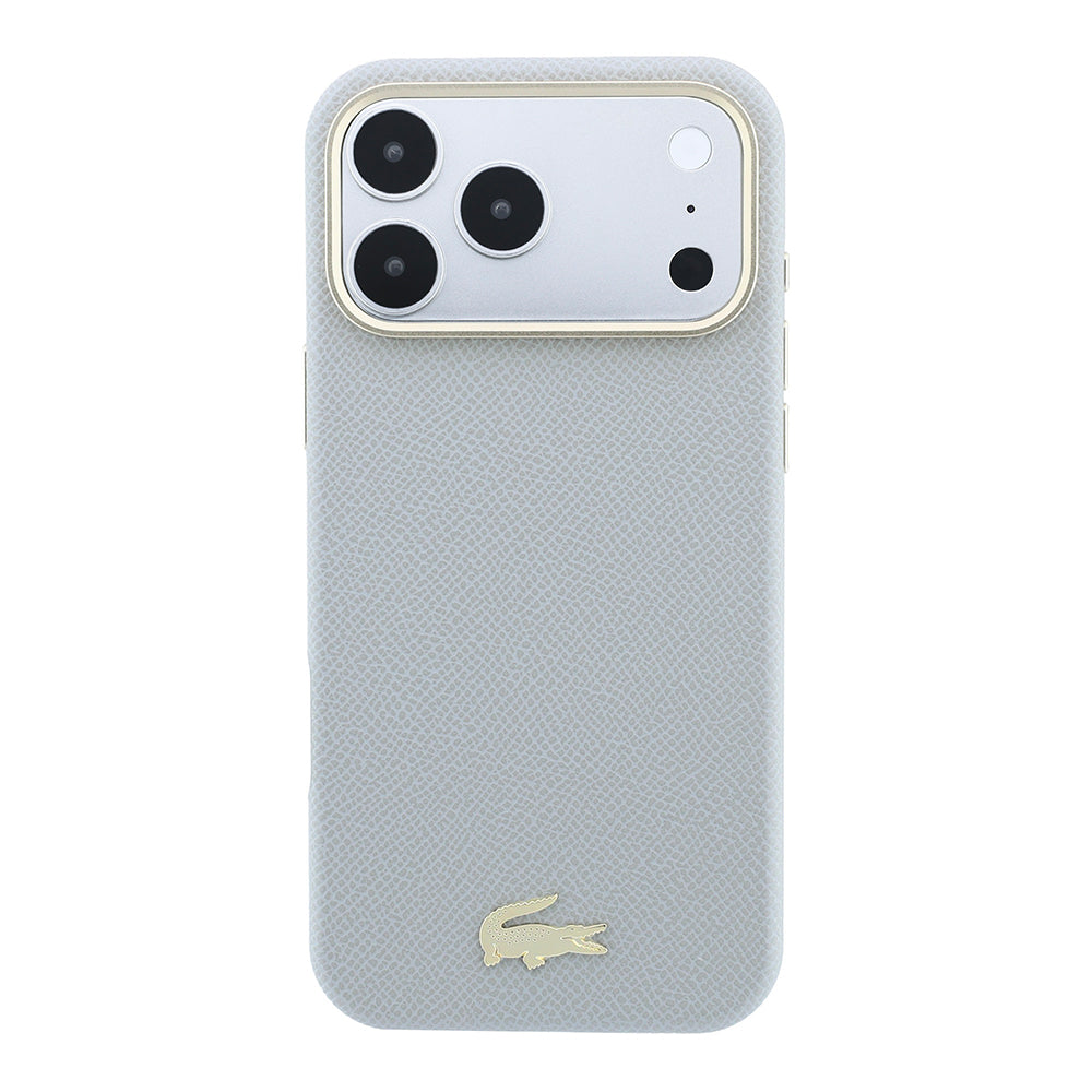 Lacoste iPhone 18 Pro Max Yarı Pike PVC Timsah Dokuma Logolu MagSafe Uyumlu Kılıf – Fotoğraf 9