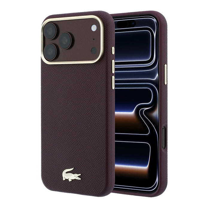 Lacoste iPhone 18 Pro Max Yarı Pike PVC Timsah Dokuma Logolu MagSafe Uyumlu Kılıf – Fotoğraf 13