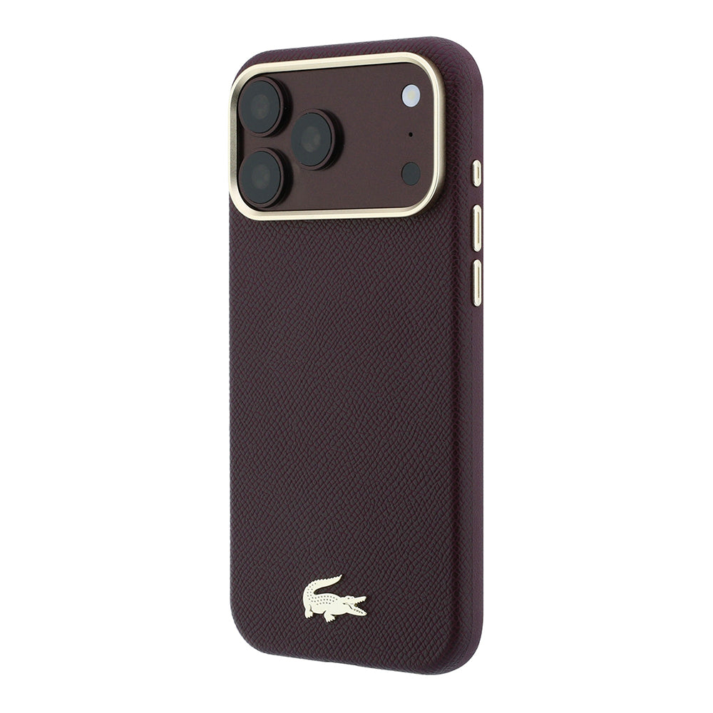Lacoste iPhone 18 Pro Max Yarı Pike PVC Timsah Dokuma Logolu MagSafe Uyumlu Kılıf – Fotoğraf 14