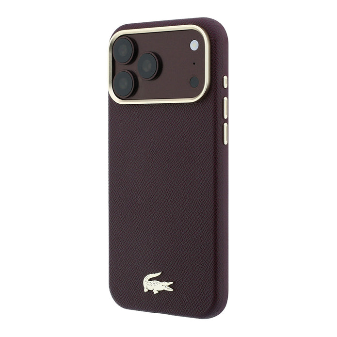 Lacoste iPhone 18 Pro Max Yarı Pike PVC Timsah Dokuma Logolu MagSafe Uyumlu Kılıf – Fotoğraf 14