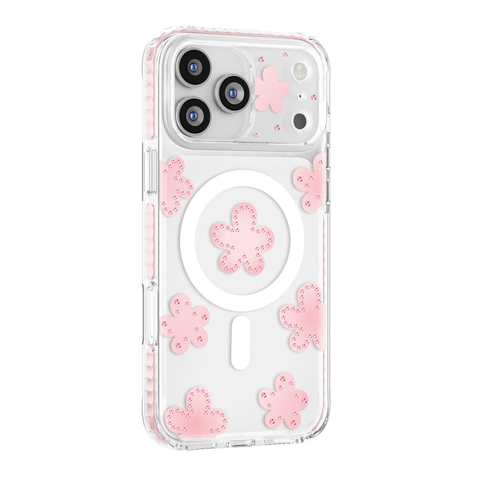 Zore Paris iPhone 18 Pro Max Elvo Kalp Motifli Taş Detaylı PC TPU MagSafe Uyumlu Kılıf – Fotoğraf 1