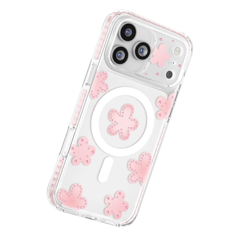 Zore Paris iPhone 18 Pro Max Elvo Kalp Motifli Taş Detaylı PC TPU MagSafe Uyumlu Kılıf – Fotoğraf 3