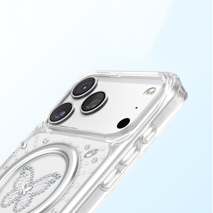 Zore Paris iPhone 18 Pro Max Mova Kristal Detaylı PC TPU MagSafe Uyumlu Kılıf