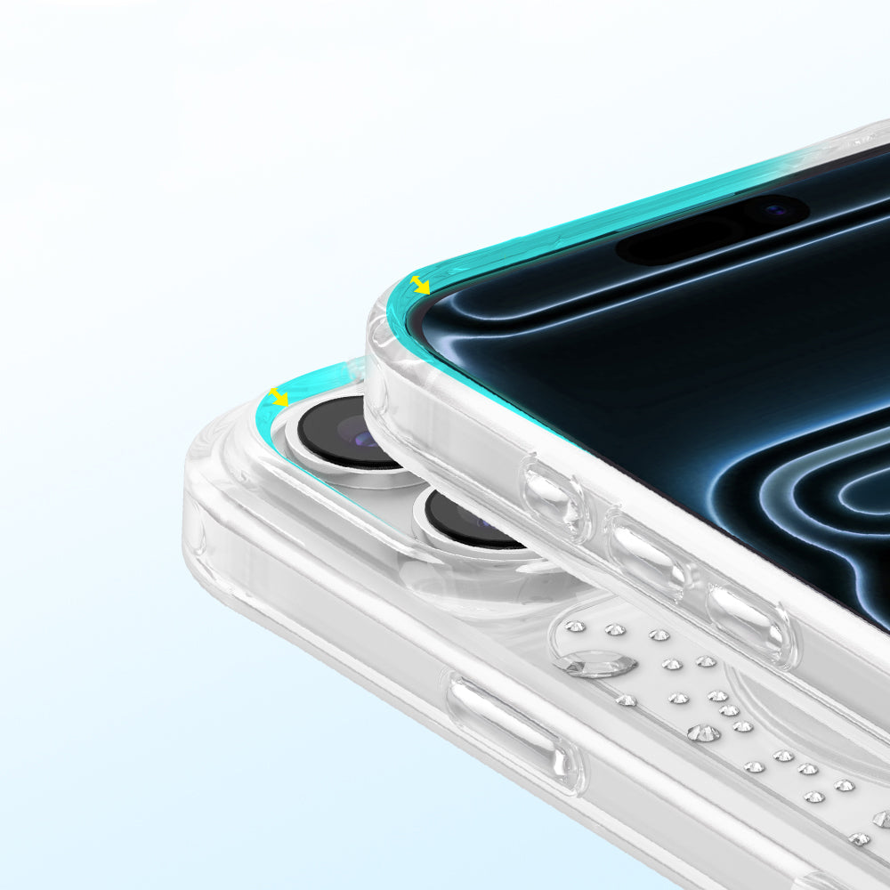 Zore Paris iPhone 18 Pro Max Mova Kristal Detaylı PC TPU MagSafe Uyumlu Kılıf