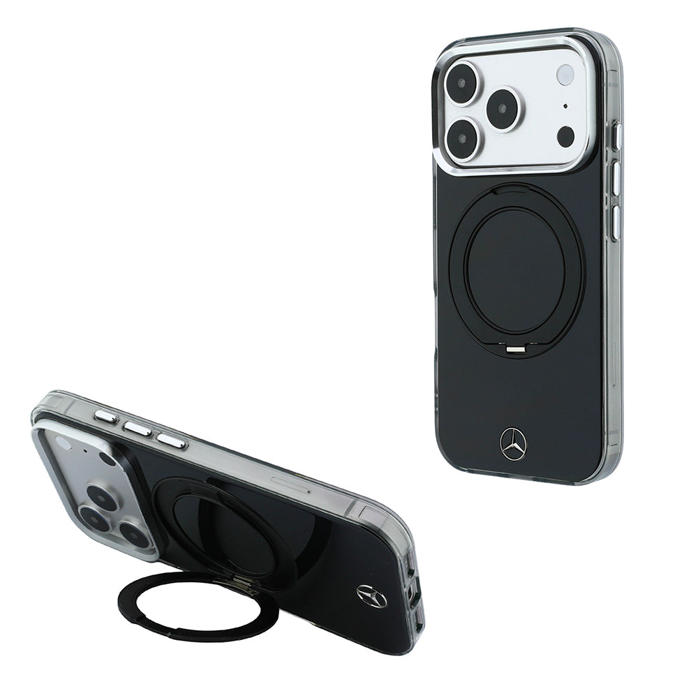 Mercedes Benz iPhone 18 Pro Max 360° Standlı Sert PC Metal Logolu MagSafe Uyumlu Kılıf – Fotoğraf 8