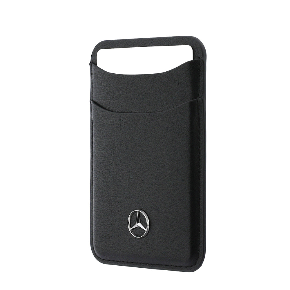 Mercedes Benz iPhone 18 Pro Max PU Deri 3D Metal Logolu Kartlıklı MagSafe Uyumlu Kılıf