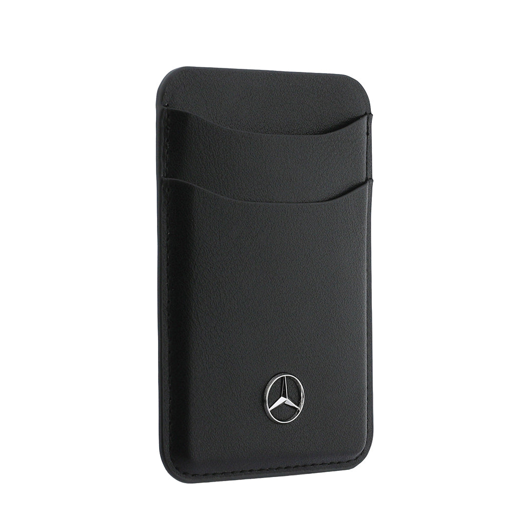 Mercedes Benz iPhone 18 Pro Max PU Deri 3D Metal Logolu Kartlıklı MagSafe Uyumlu Kılıf