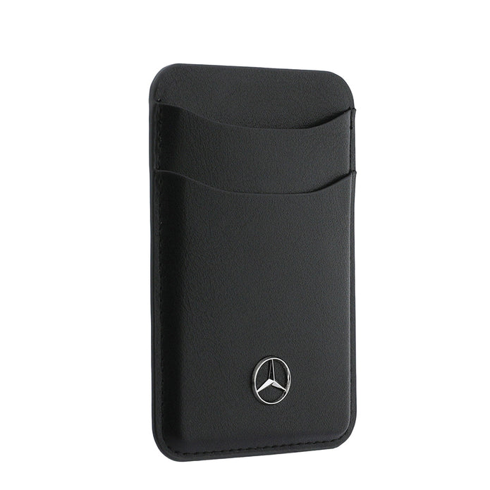Mercedes Benz iPhone 18 Pro Max PU Deri 3D Metal Logolu Kartlıklı MagSafe Uyumlu Kılıf