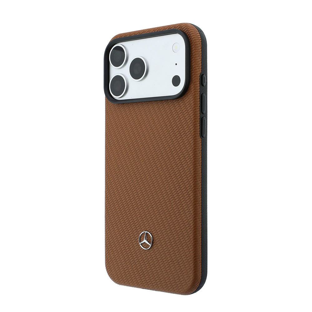 Mercedes Benz iPhone 18 Pro Max PU Deri 3D Metal Logolu Kartlıklı MagSafe Uyumlu Kılıf