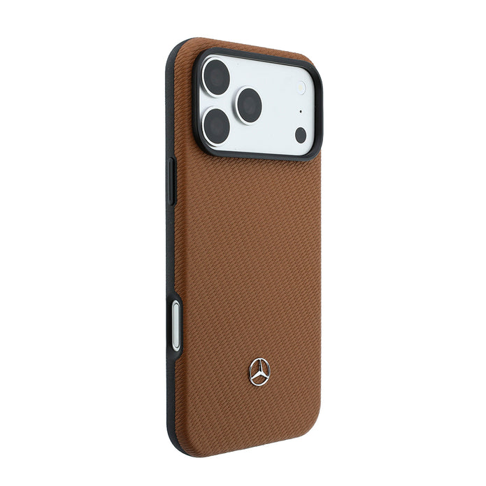 Mercedes Benz iPhone 18 Pro Max PU Deri 3D Metal Logolu Kartlıklı MagSafe Uyumlu Kılıf