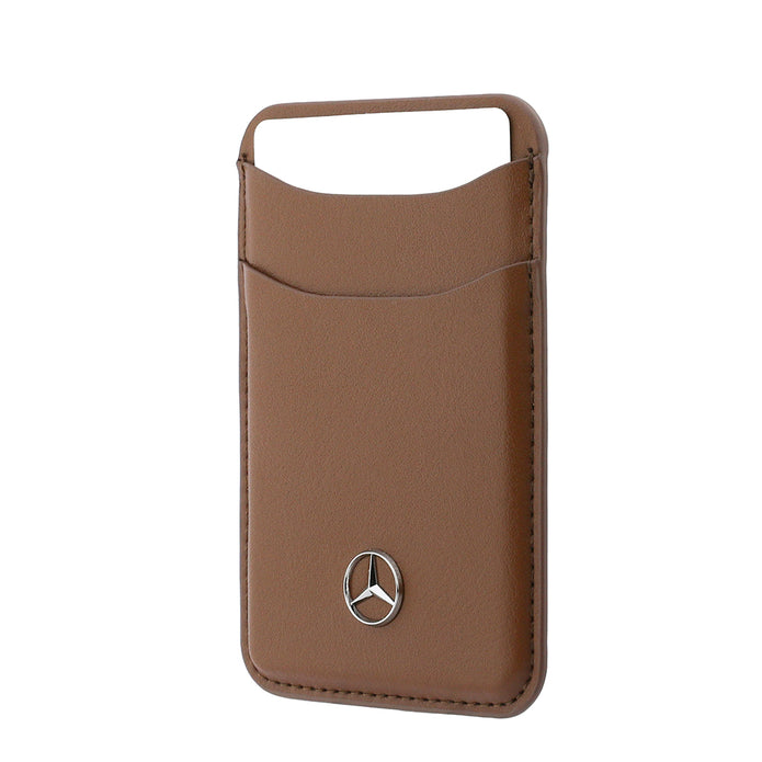 Mercedes Benz iPhone 18 Pro Max PU Deri 3D Metal Logolu Kartlıklı MagSafe Uyumlu Kılıf