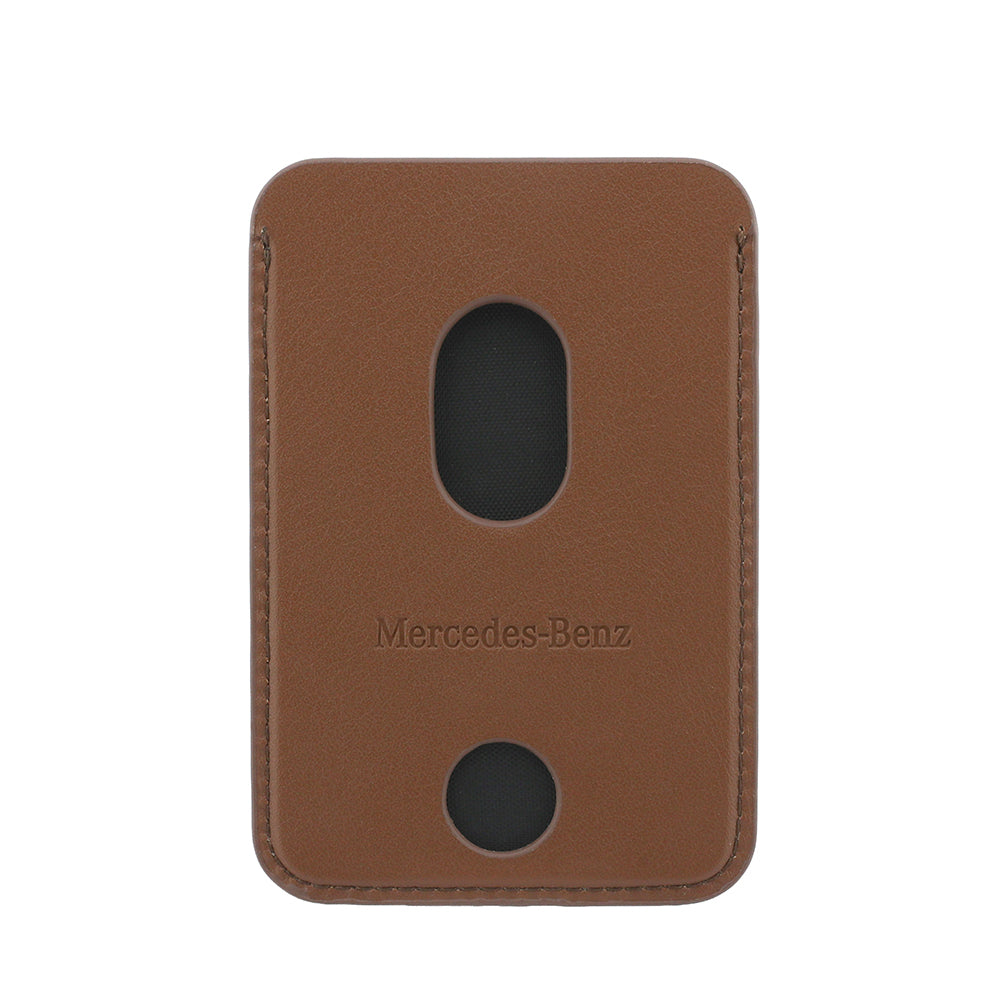Mercedes Benz iPhone 18 Pro Max PU Deri 3D Metal Logolu Kartlıklı MagSafe Uyumlu Kılıf