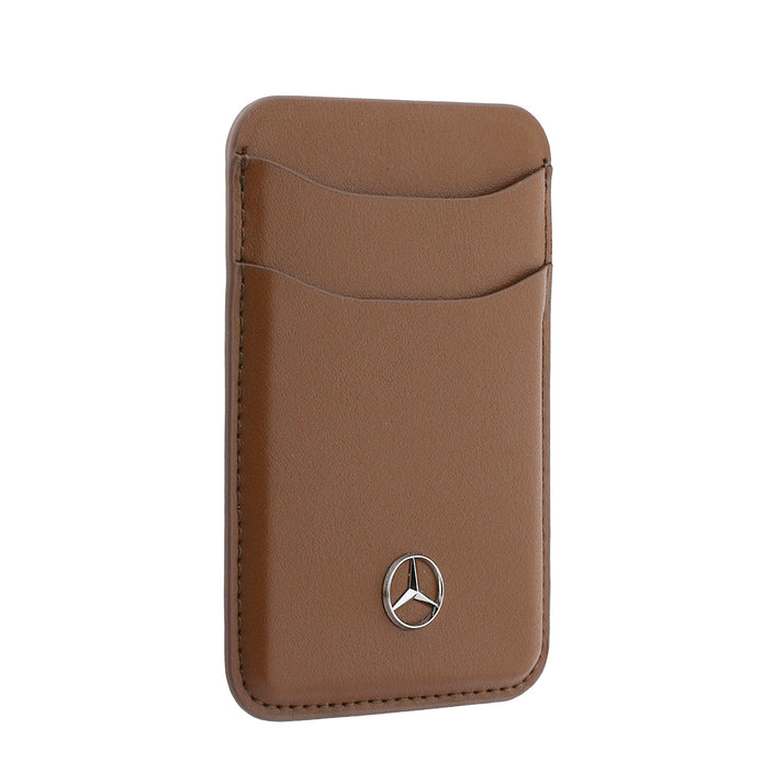 Mercedes Benz iPhone 18 Pro Max PU Deri 3D Metal Logolu Kartlıklı MagSafe Uyumlu Kılıf
