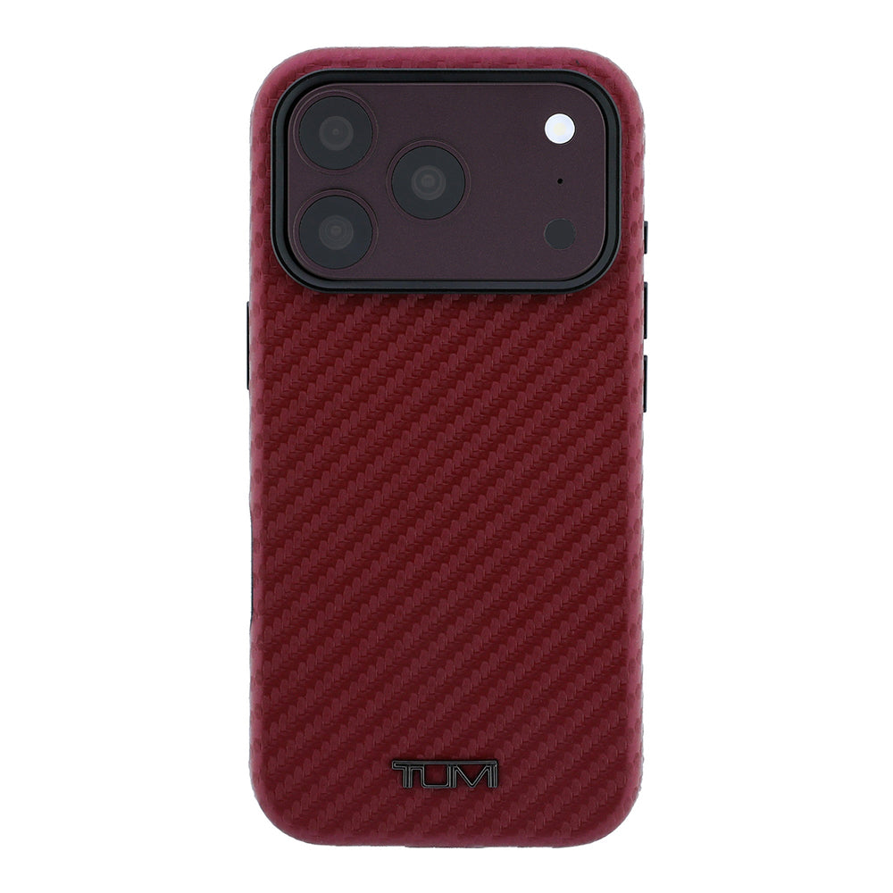 TUMI iPhone 18 Pro Max Karbon Tasarımlı PU Metal Logolu MagSafe Uyumlu Kılıf