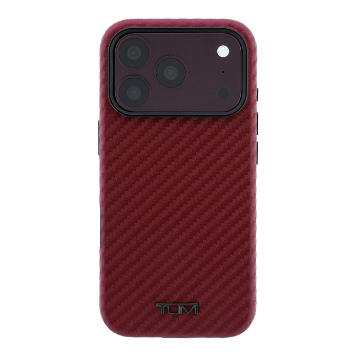 TUMI iPhone 18 Pro Max Karbon Tasarımlı PU Metal Logolu MagSafe Uyumlu Kılıf