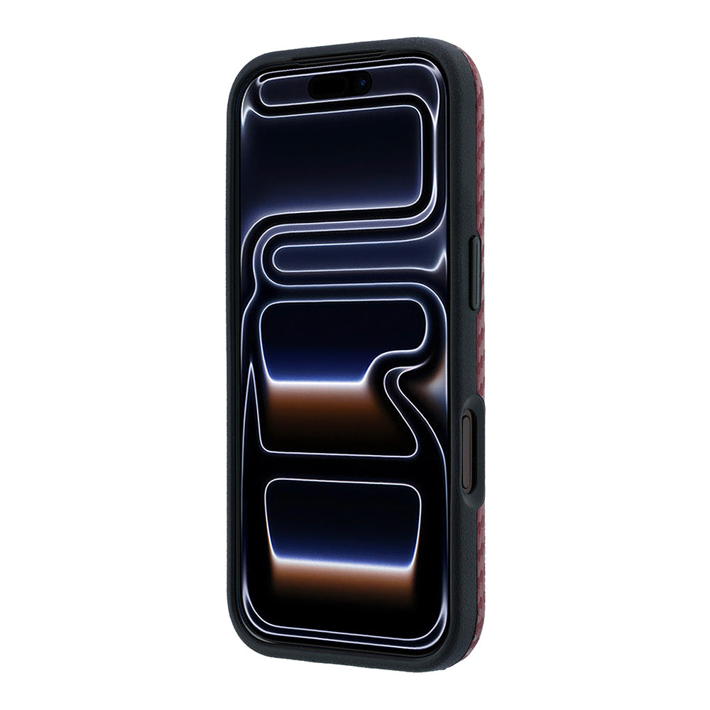 TUMI iPhone 18 Pro Max Karbon Tasarımlı PU Metal Logolu MagSafe Uyumlu Kılıf