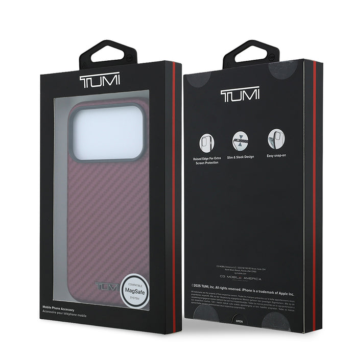 TUMI iPhone 18 Pro Max Karbon Tasarımlı PU Metal Logolu MagSafe Uyumlu Kılıf