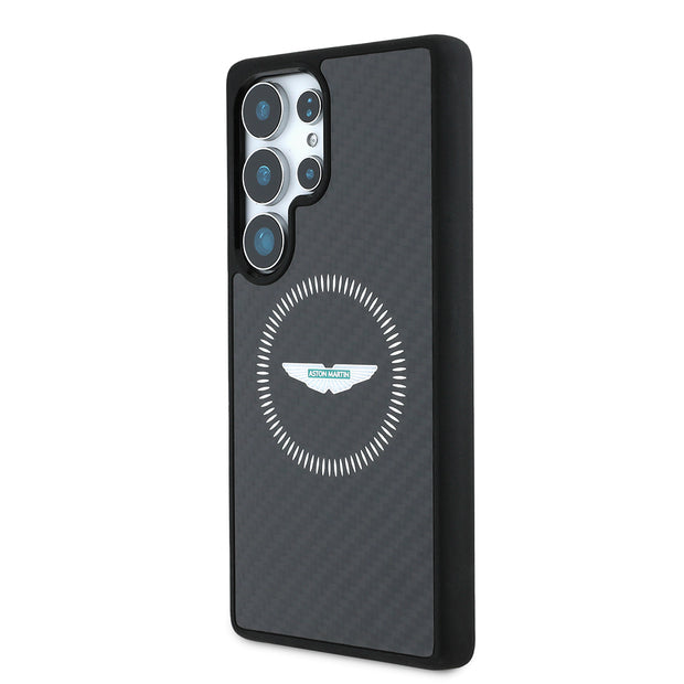 Aston Martin Galaxy S25 Ultra Radyal Halkalı Karbon Fiber Tasarımlı MagSafe Uyumlu Kılıf – Fotoğraf 2