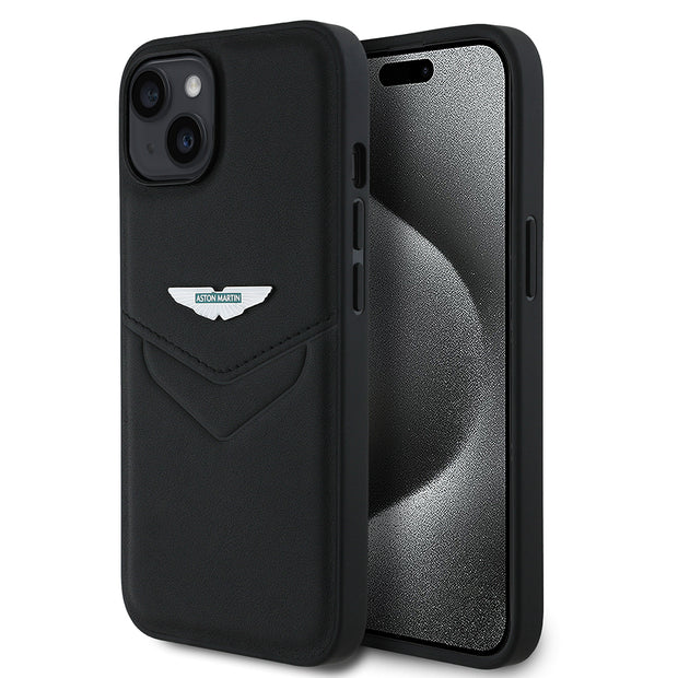 Apple iPhone 14 Kılıf Aston Martin Orjinal Lisanslı Victory Dizayn PU Deri Metal Logolu Kapak – Fotoğraf 1