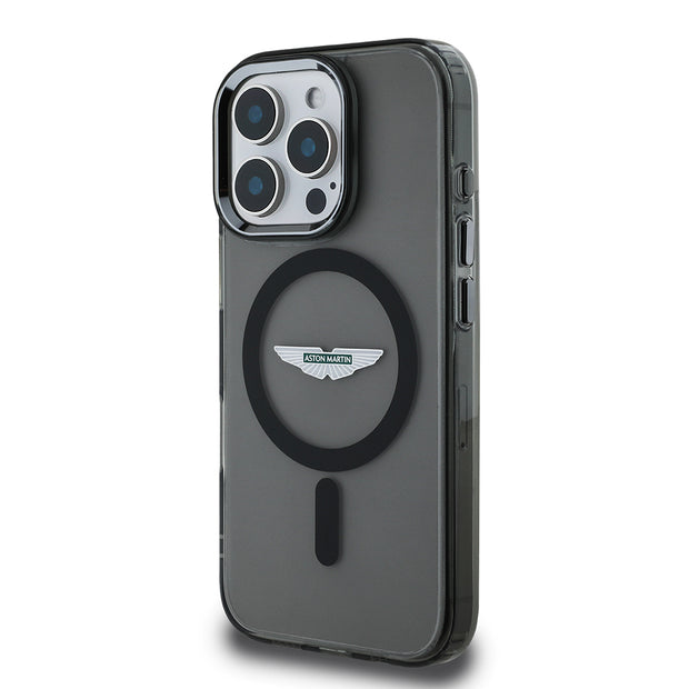 Apple iPhone 15 Pro Max Kılıf Aston Martin Orjinal Lisanslı M-safe Şarj Özellikli IML Baskı Logolu Metal Düğmeli Kapak – Fotoğraf 2