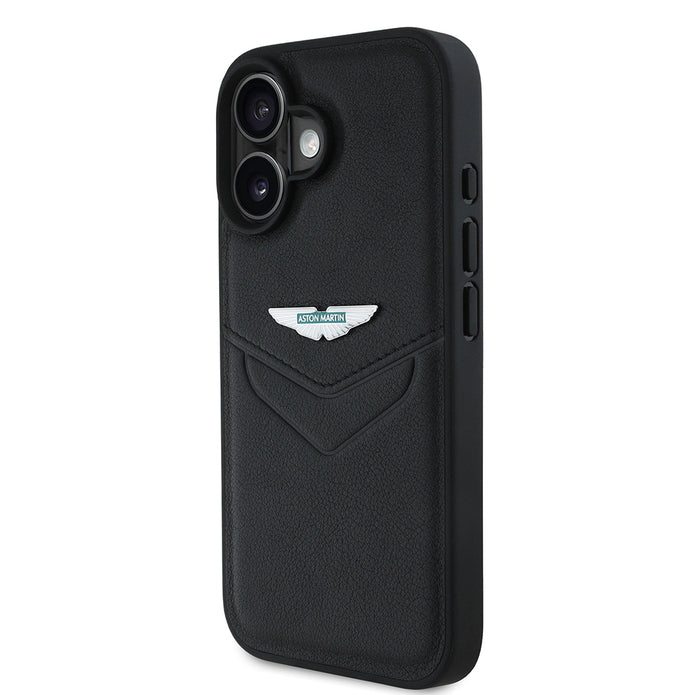 Aston Martin iPhone 16 Victory PU Deri Metal Logolu Kılıf – Fotoğraf 2