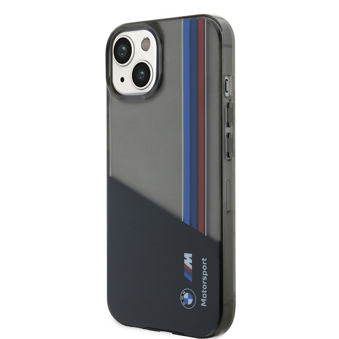 BMW iPhone 15 Yarı Şeffaf M Tasarımlı Çizgili Kılıf – Fotoğraf 3