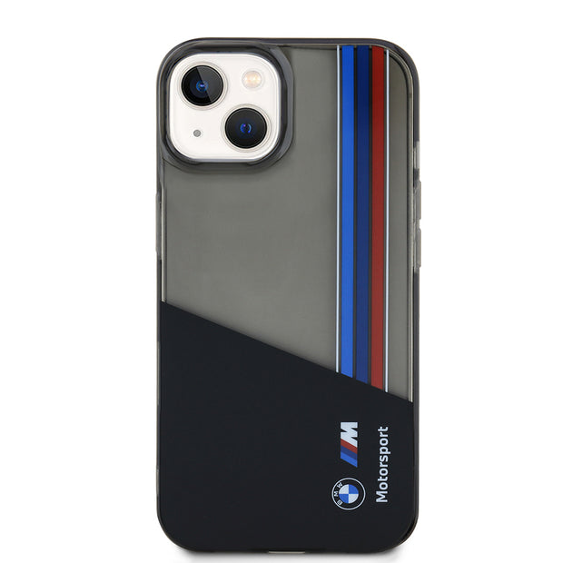 BMW iPhone 15 Yarı Şeffaf M Tasarımlı Çizgili Kılıf – Fotoğraf 2