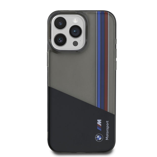 BMW iPhone 15 Pro Max Yarı Şeffaf M Tasarımlı Çizgili Kılıf – Fotoğraf 2